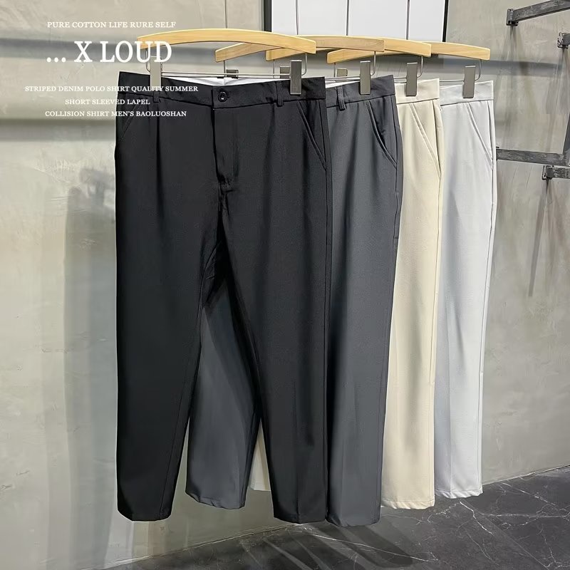 Quần Tây Ống Đứng Dáng Rộng Màu Trơn Thời Trang Thu Đông Hàn Quốc 2022