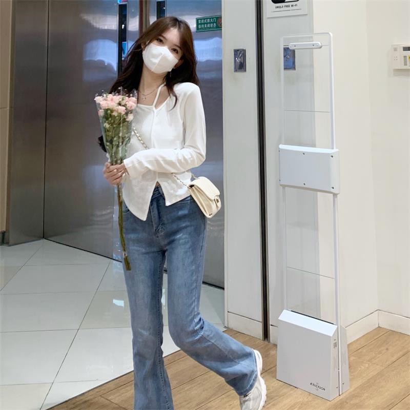 IELGY Áo Thun Ngắn Dáng Ôm Thiết Kế Độc Đáo Thời Trang Cho Nữ