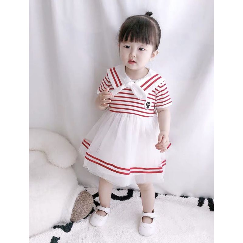 ✓8_16kg✓ Váy kẻ chân voan 3 lớp Minky mom xinh xắn cho bé gái