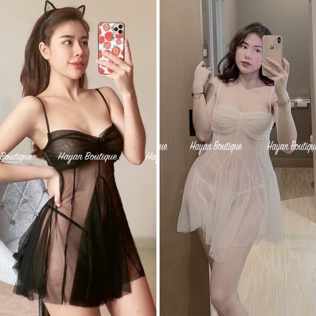 [FREESHIP] Váy ngủ sexy ren xuyên thấu, đầm ngủ ren gợi cảm dáng xoè nhẹ #HT169