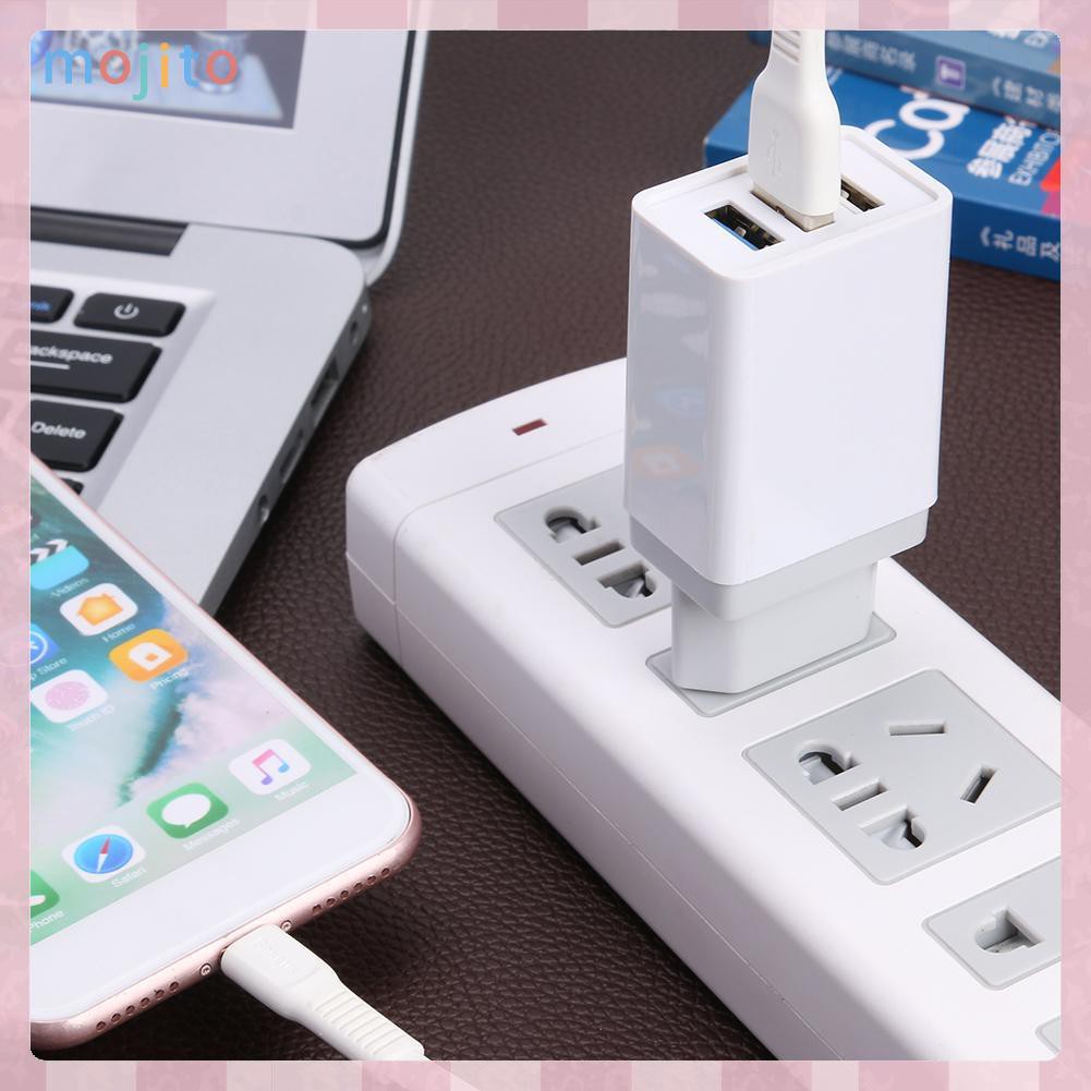 Củ Sạc Nhanh 3 Cổng Usb Tiện Lợi Cho Du Lịch