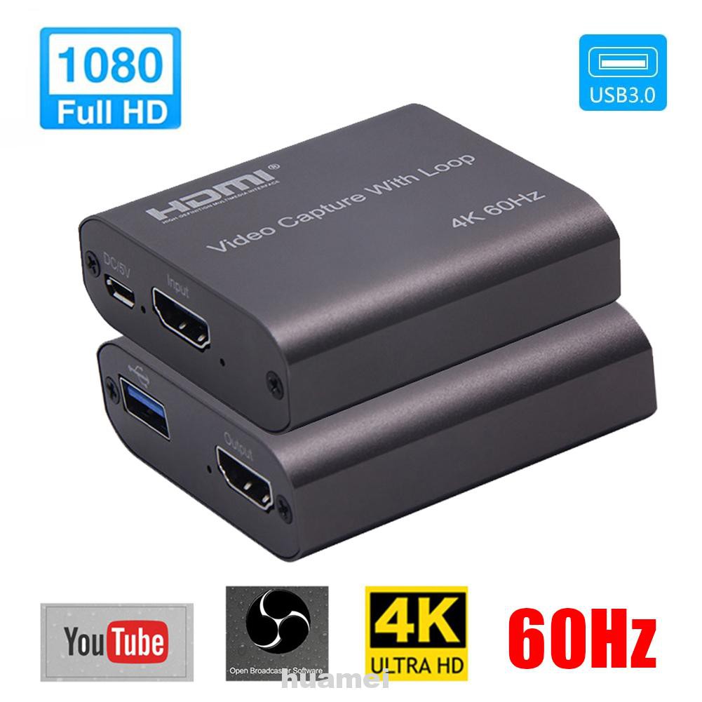 Game Portable HD 1080P Recording Aluminium Alloy Live Streaming 4K 60Hz Online Teaching USB3.0 HDMI Video Capture Card