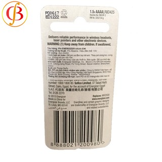 Pin AAAA Energizer E96 (Vỉ 2 viên)