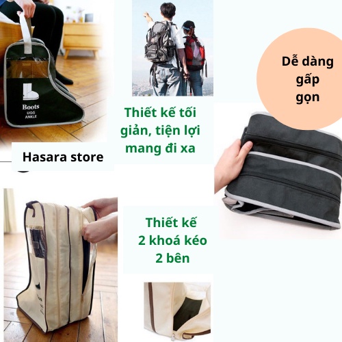 Túi Đựng Giày Boots Cao Cấp mẫu mới, đáy túi giày có ván PE chống thấm nước