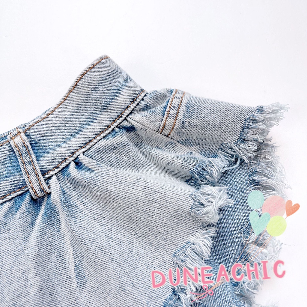 Quần Culottes Jean Nữ Cạp Cao Plus Size DUNEA
