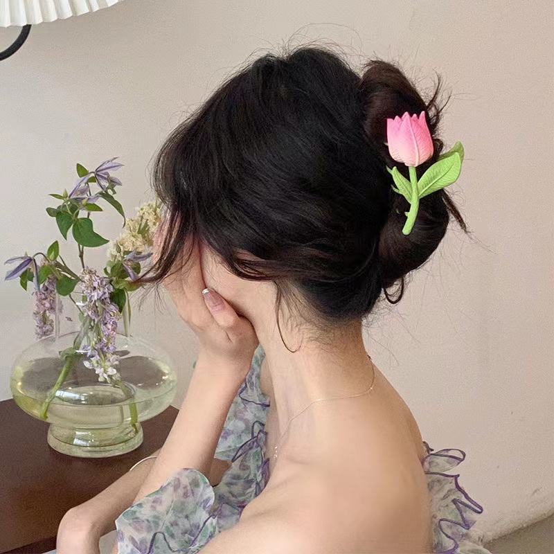iF YOU Kẹp tóc   kiểu hoa tulip trái tim thời trang cho nữ