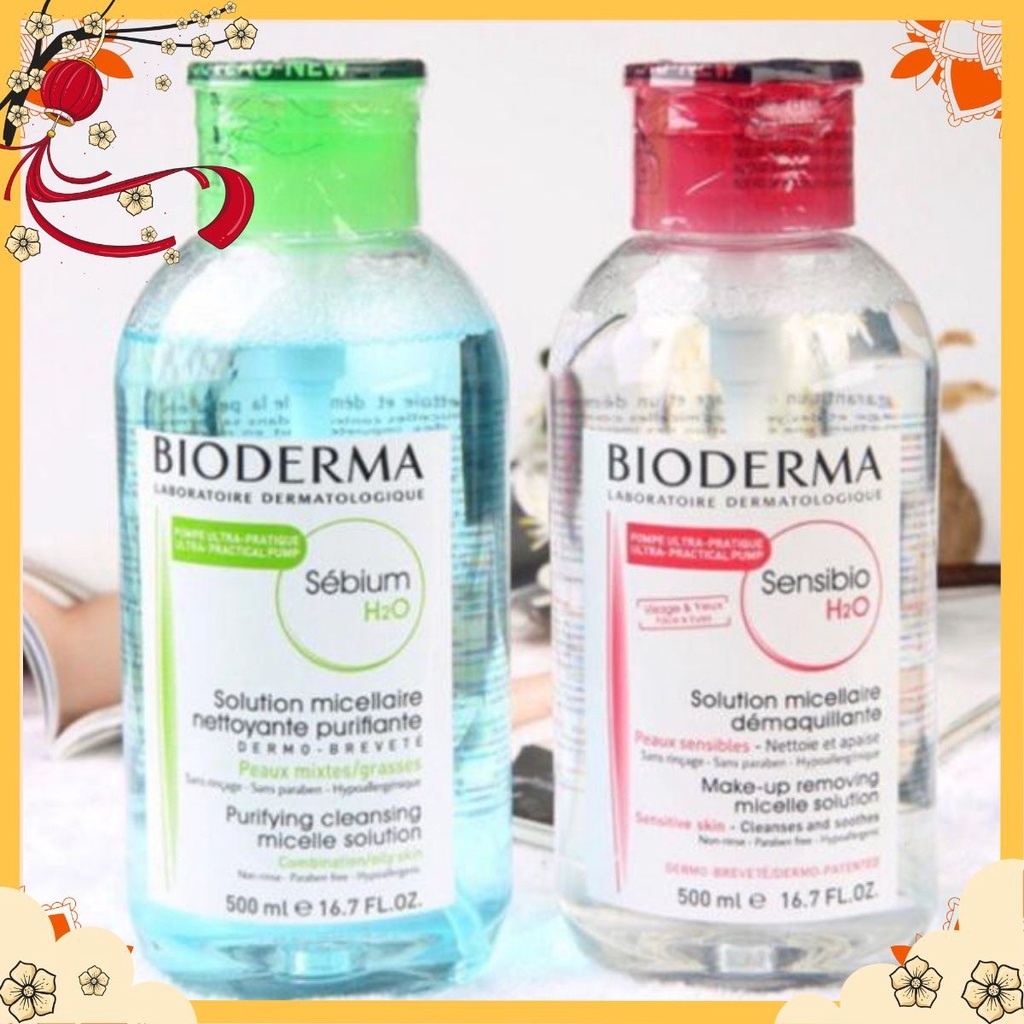 Nước tẩy trang bioderma 500ml dành cho da dầu, da mụn, da nhạy cảm .