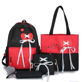 Ba lô nữ Amon, Set 4 món balo ví túi nữ đường may đẹp chống thấm nước mẫu A38