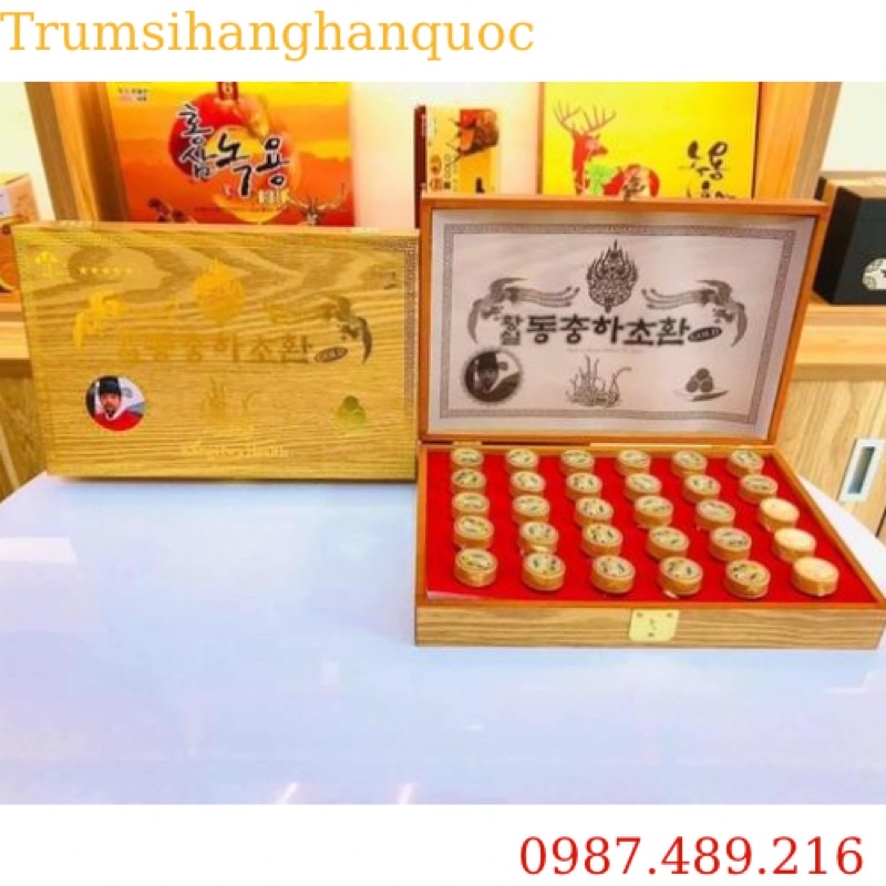 [ HÀNG MỚI VỀ ] Đông Trùng Hạ Thảo 30 Viên Hộp Gỗ Vàng Hàn Quốc