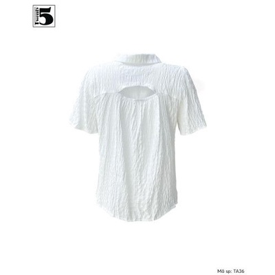 Áo sơ mi nữ công sở tay ngắn dáng suông chất xốp nhăn Twentyfive TA36