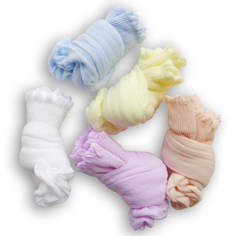 Tất cotton mềm mại màu trơn chống trượt cho bé