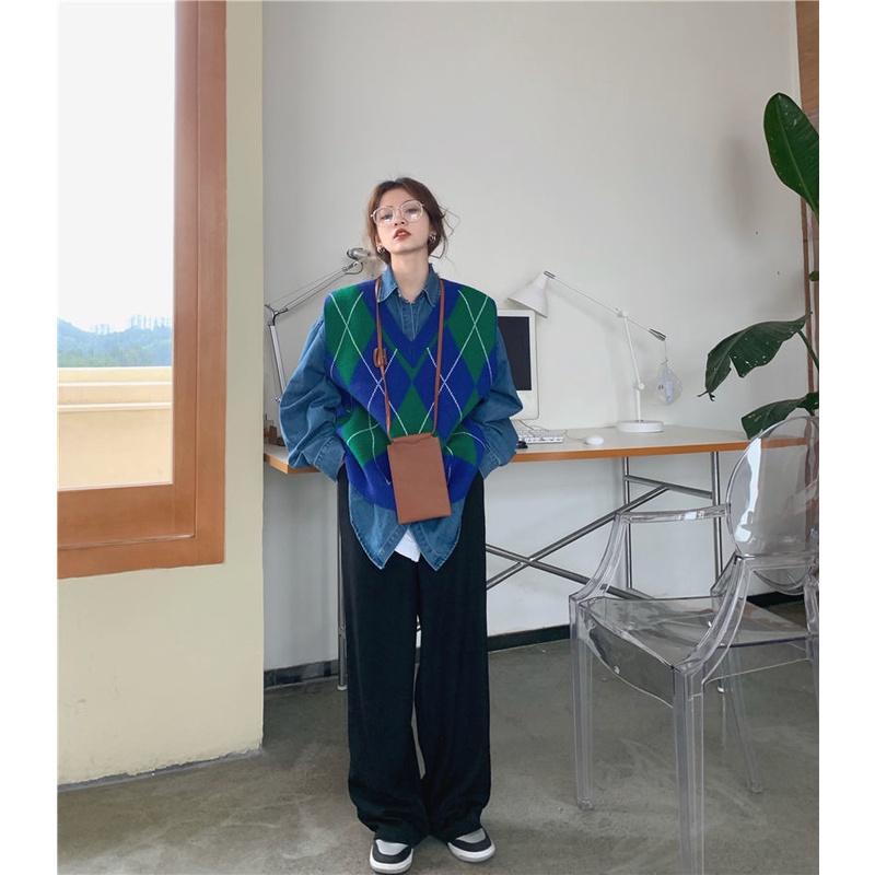 Áo gi lê dệt kim cổ V dáng rộng thời trang thanh lịch dành cho nữ