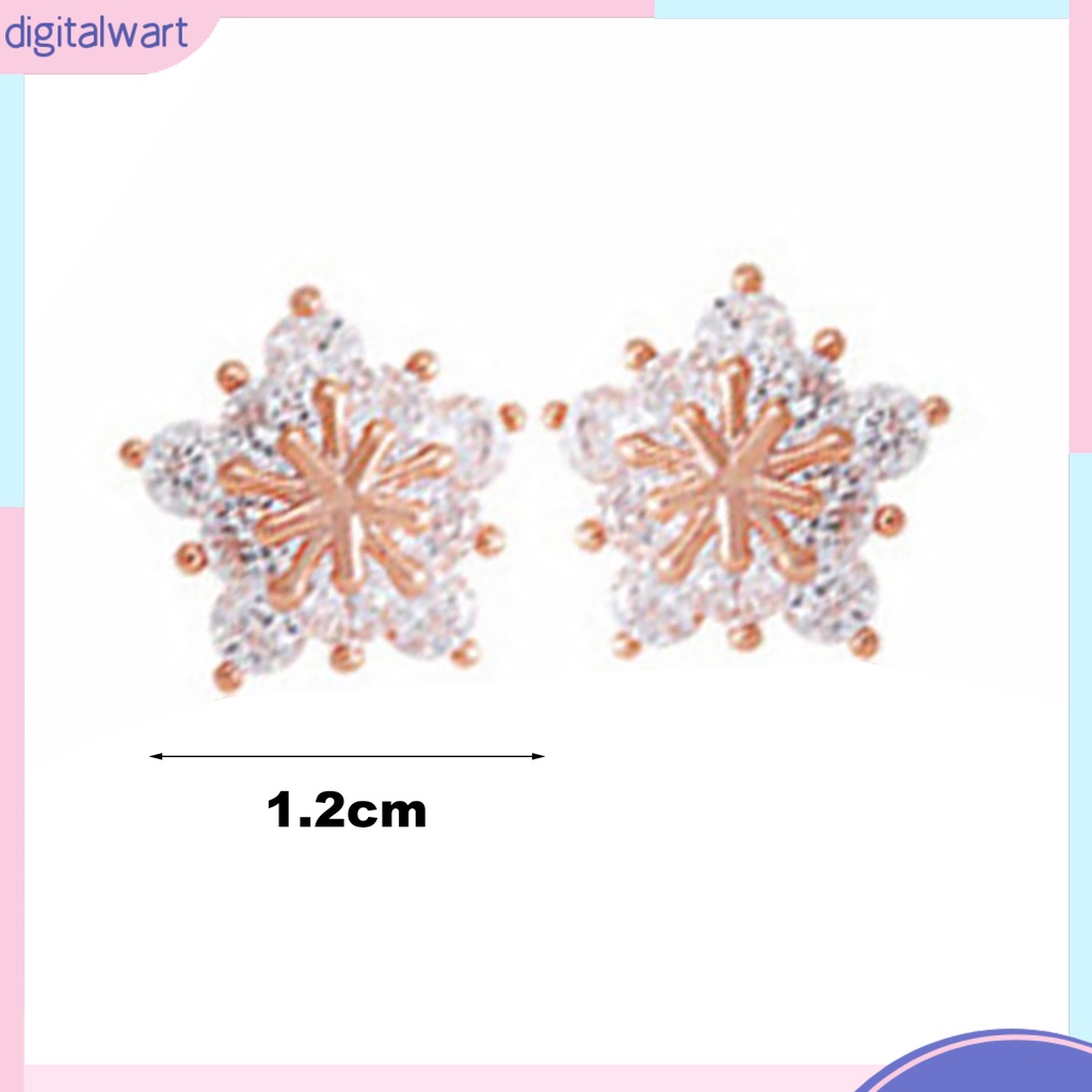 Cặp khuyên tai xỏ lỗ thiết kế hình hoa đính đá quý nhân tạo xinh xắn dễ thương dành cho nữ