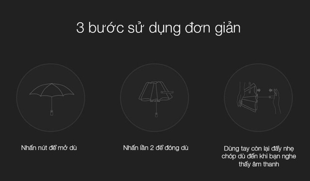 {CÓ SẴN} Dù Tự Động Xiaomi Automatic Umbrella (Black) <BH 7 ngày>