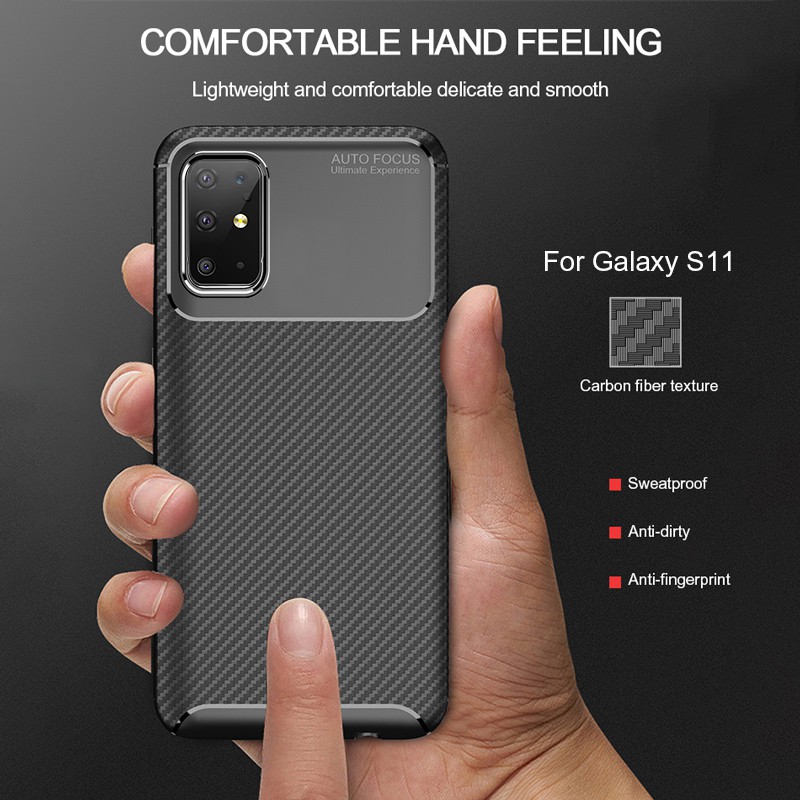 Ốp Lưng Samsung S20 S20 Plus S20 Ultra AutoFocus Vân 3D Carbon Chống Sốc