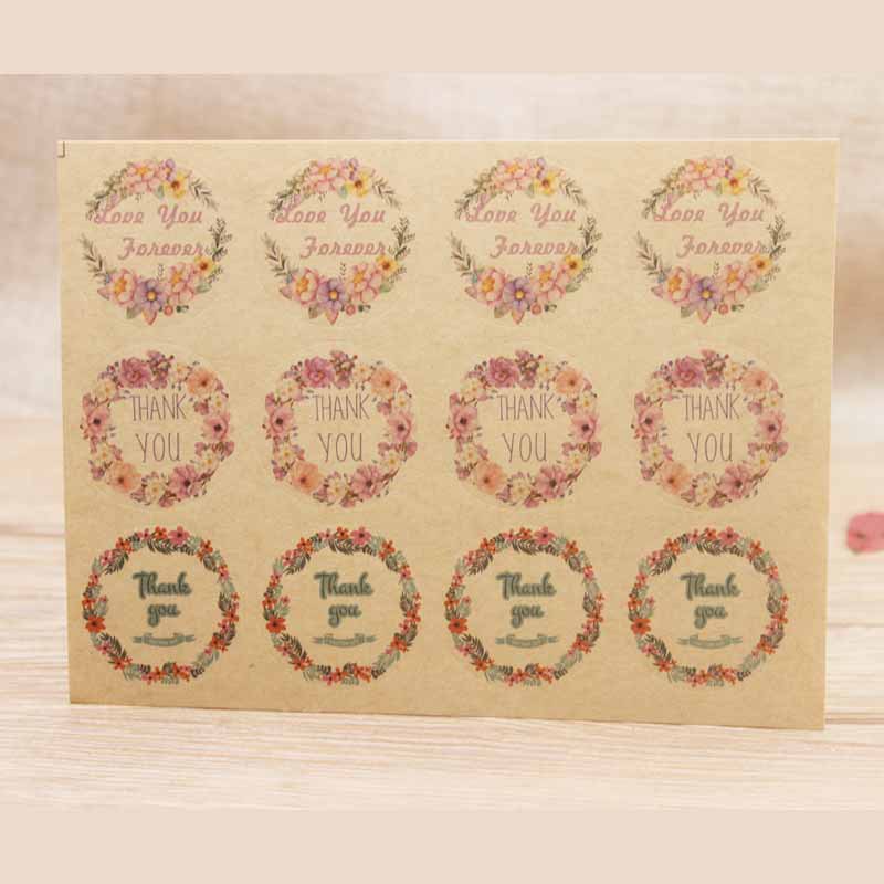 Bộ 12 Miếng Dán Thank you Handmade