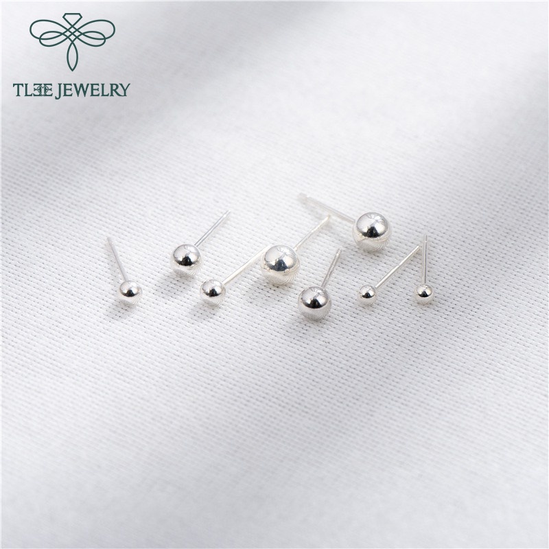 Khuyên tai bạc unisex TLEE bi minidot basic cá tính TleeJewelry B0207