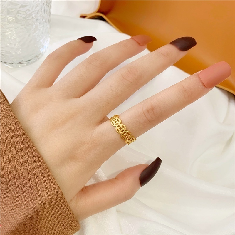 Nhẫn Bạc Ý Kim Tiền May Mắn