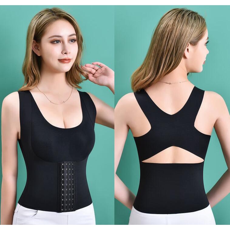 Áo lót thể thao cao su liền mảnh áo lót nữ, không vòng thép, gom ngực, eo, bụng, áo nịt ngực, làm đẹp lưng