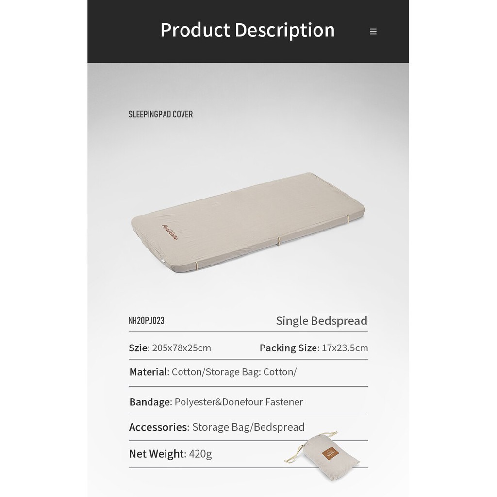Drap đệm bơm hơi Glamping NatureHike NH20PJ023