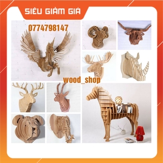 20 mẫu đầu thú treo tường bằng gỗ nghệ thuật [Giá gốc]