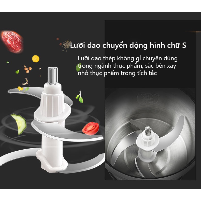 Máy xay thịt 6 Lít máy xay rau củ thịt inox thép không gỉ Máy xay Nồi xay FU66R* shopbenbo