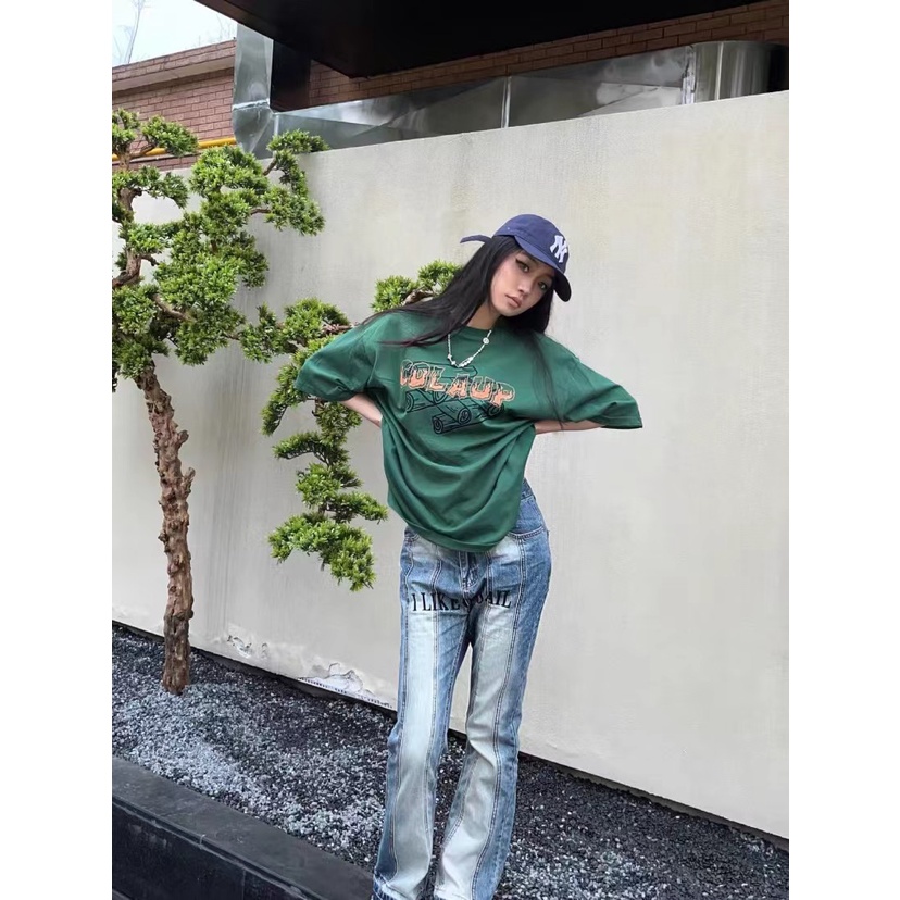 Quần jeans Nữ Lưng Cao Thêu Hoa Thời Trang Hàn