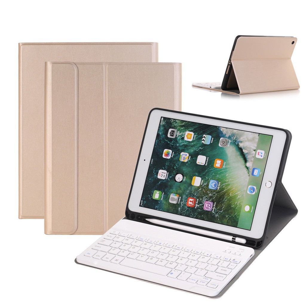 Bao da kiêm bàn phím bluetooth không dây dễ thương cho Apple iPad Air 2