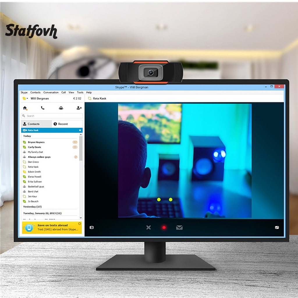 Webcam kỹ thuật số 720P 1080P cổng USB thông dụng cho quay video/ gọi điện thoại | BigBuy360 - bigbuy360.vn