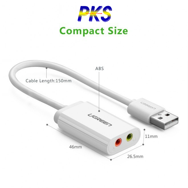 Cáp Chuyển Đổi USB 2.0 Sang Audio 3.5mm Ugreen 30143 - Hàng chính hãng