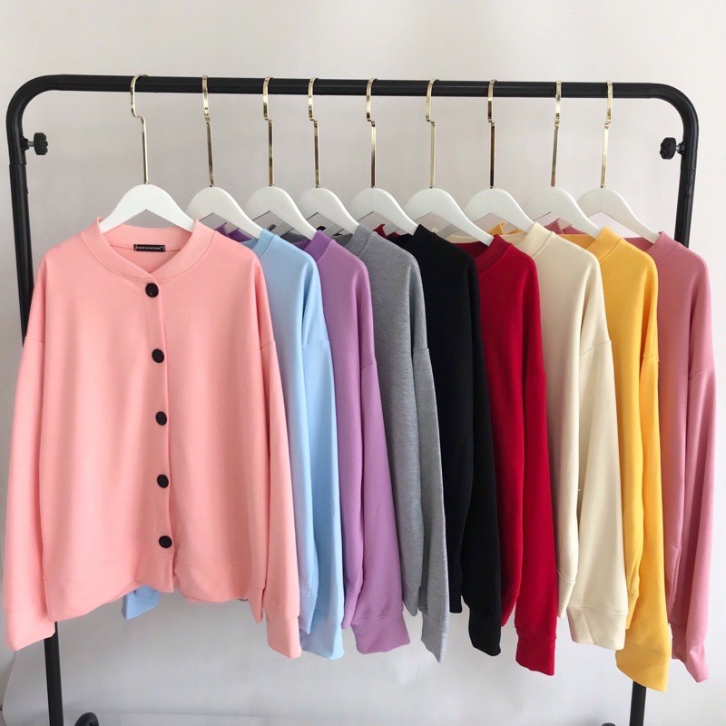 Áo khoác cardigan form rộng trơn màu basic unisex