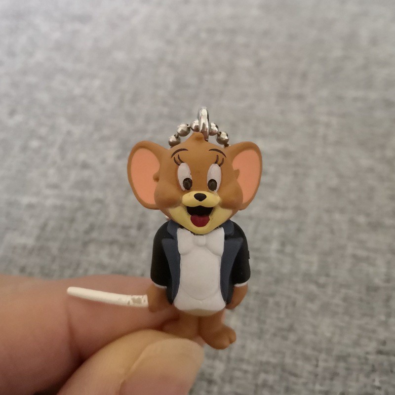 1 Bộ 5 Đồ trang trí Nhân Vật Tom & Jerry Kích Thước 3-6cm Trang Trí Túi Xách