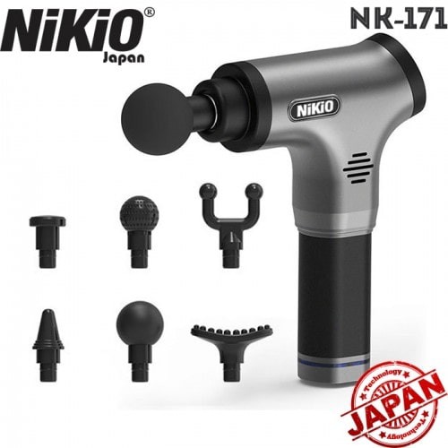 Súng Massage Gun Nhật Bản Nikio NK-171 - Đỏ tím - 6 đầu, 5 chế độ