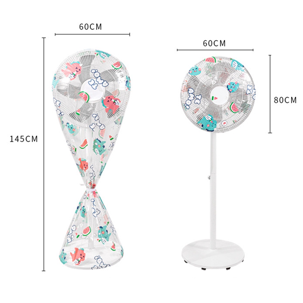 Vỏ Bọc Quạt Đứng Bằng PEVA Chống Nước Chống Bụi In Họa Tiết Hoa Hướng Dương / Khủng Long