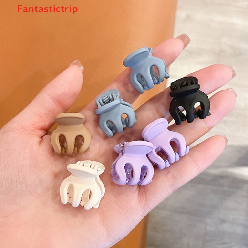 Set 10 Kẹp Tóc Càng Cua Mini Bằng Nhựa Nhám Thời Trang Cho Bé Gái