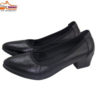 Giày nữ công sở DA BÒ CAO 3CM siêu mềm êm chân