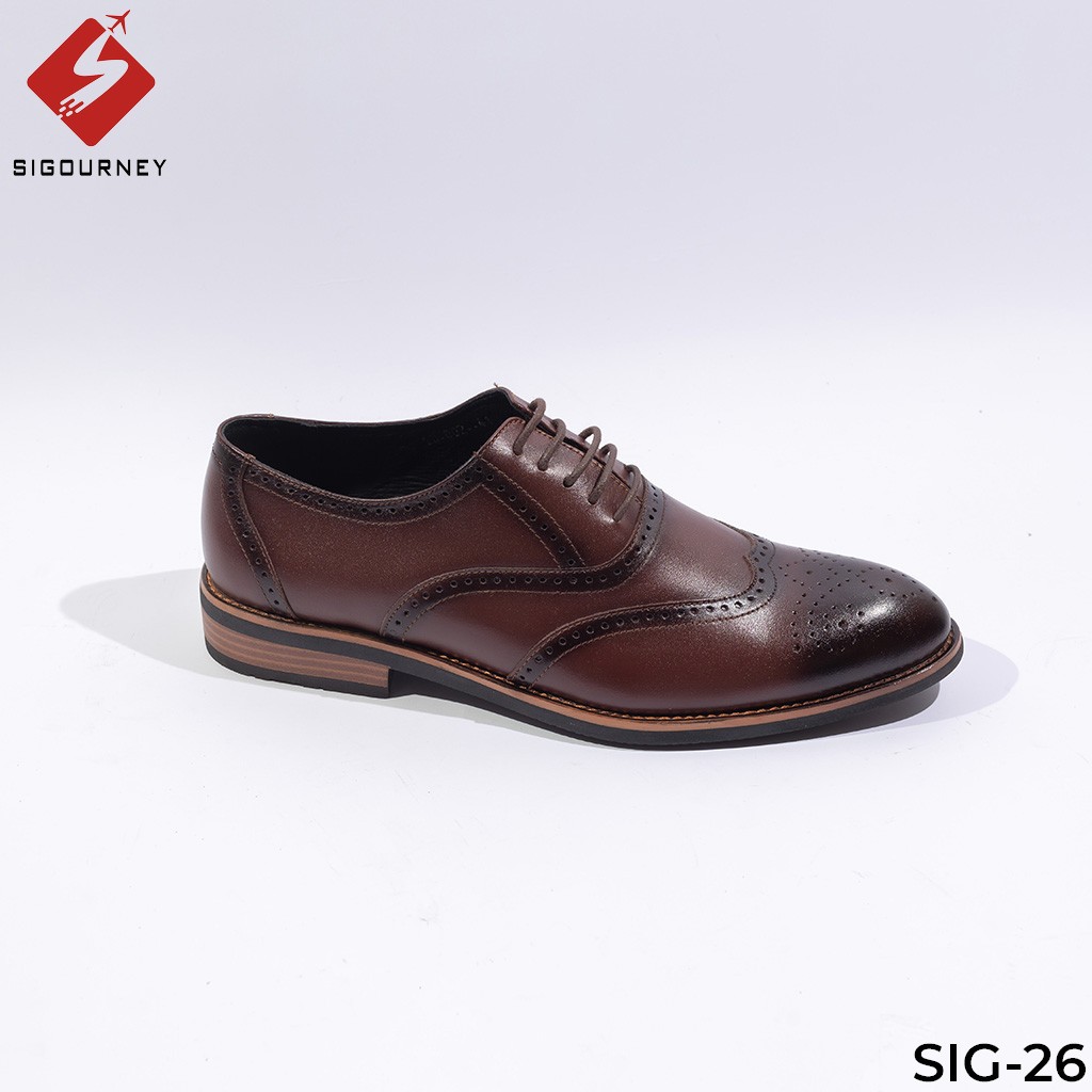 Giày Oxford nam họa tiết Brogues đục lỗ cực đẹp SIGOURNEY SIG-26