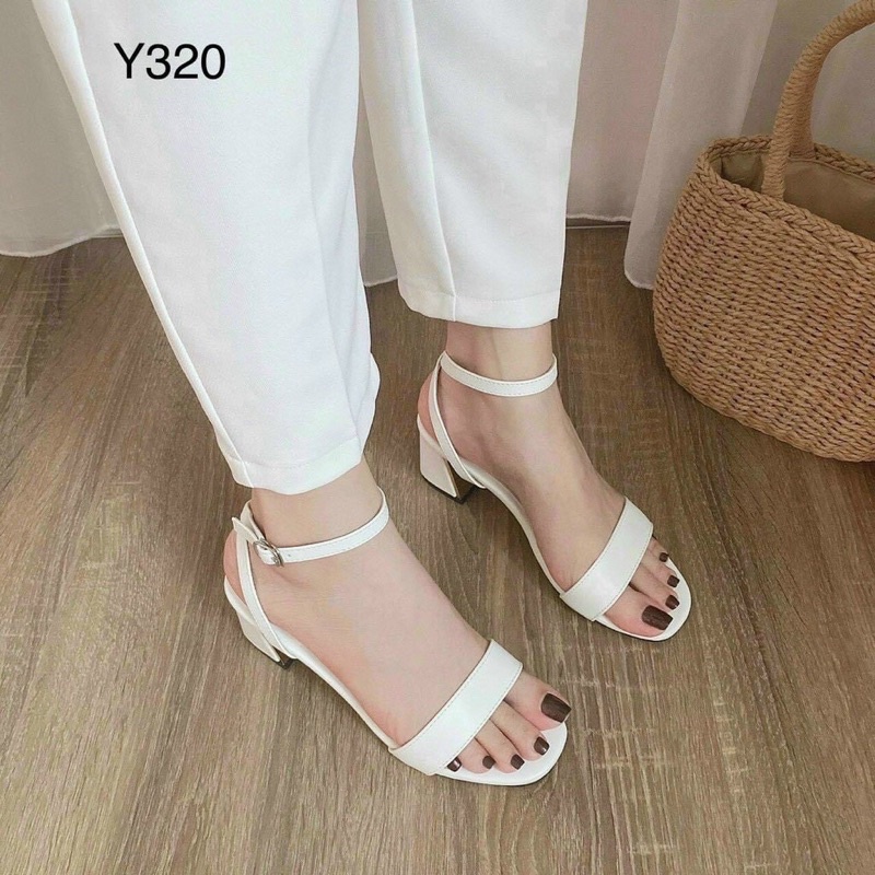 Giày sandal cao gót nữ quai mảnh gót vuông  7 phân Mã S002