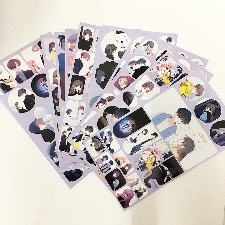 (5k) Ảnh dán lẻ tấm sticker Con tim rung động album ảnh anime idol dễ thương