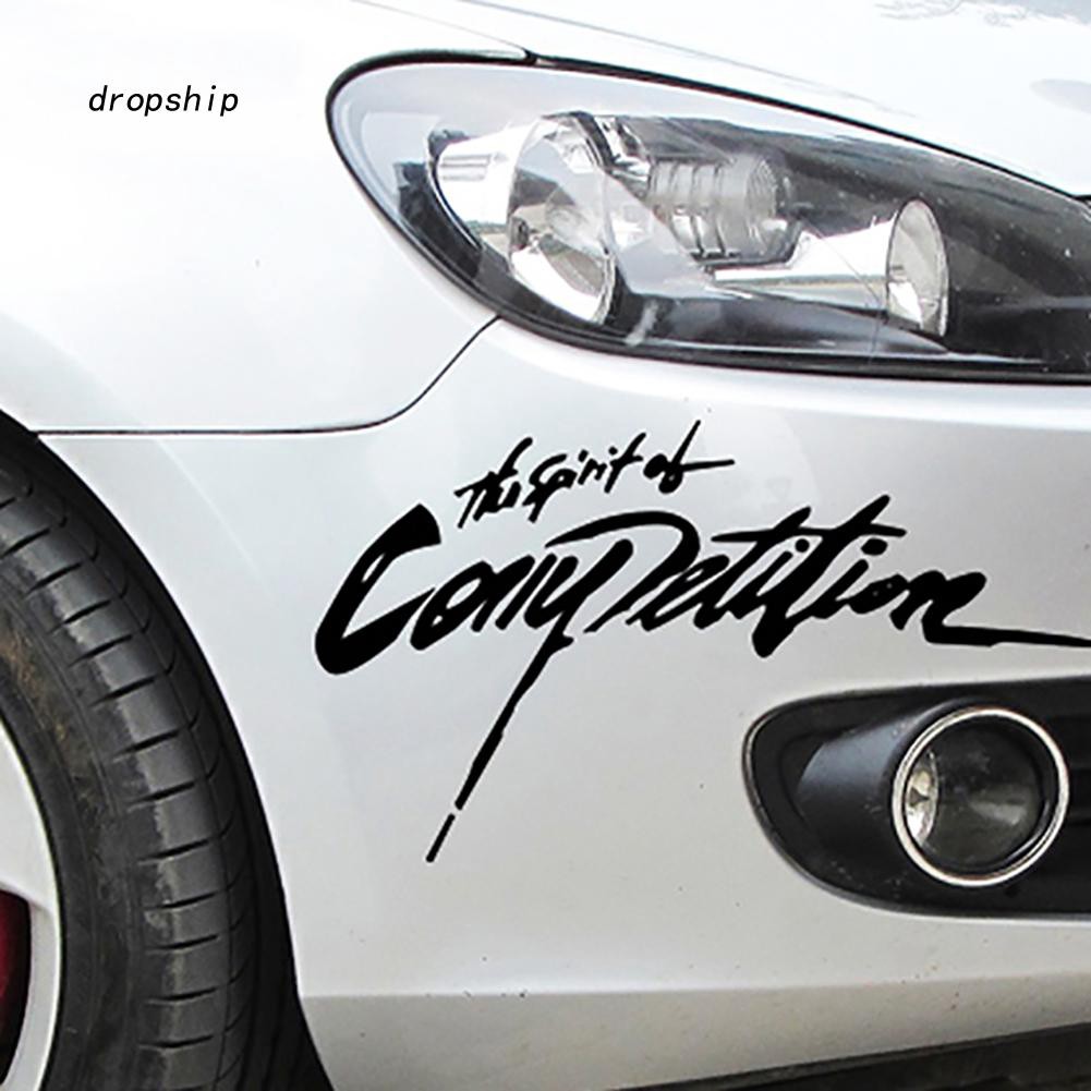 Miếng Dán Trang Trí Xe Hơi In Chữ Spirit of Competition Phản Quang Độc Đáo