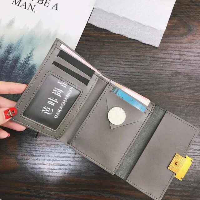 Ví mini da lộn khoá vuông | BigBuy360 - bigbuy360.vn