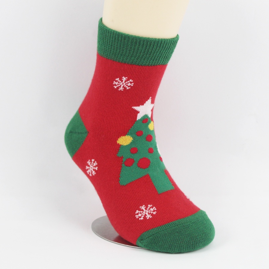 Tất trẻ em từ 3-8 tuổi họa tiết cây thông Noel
