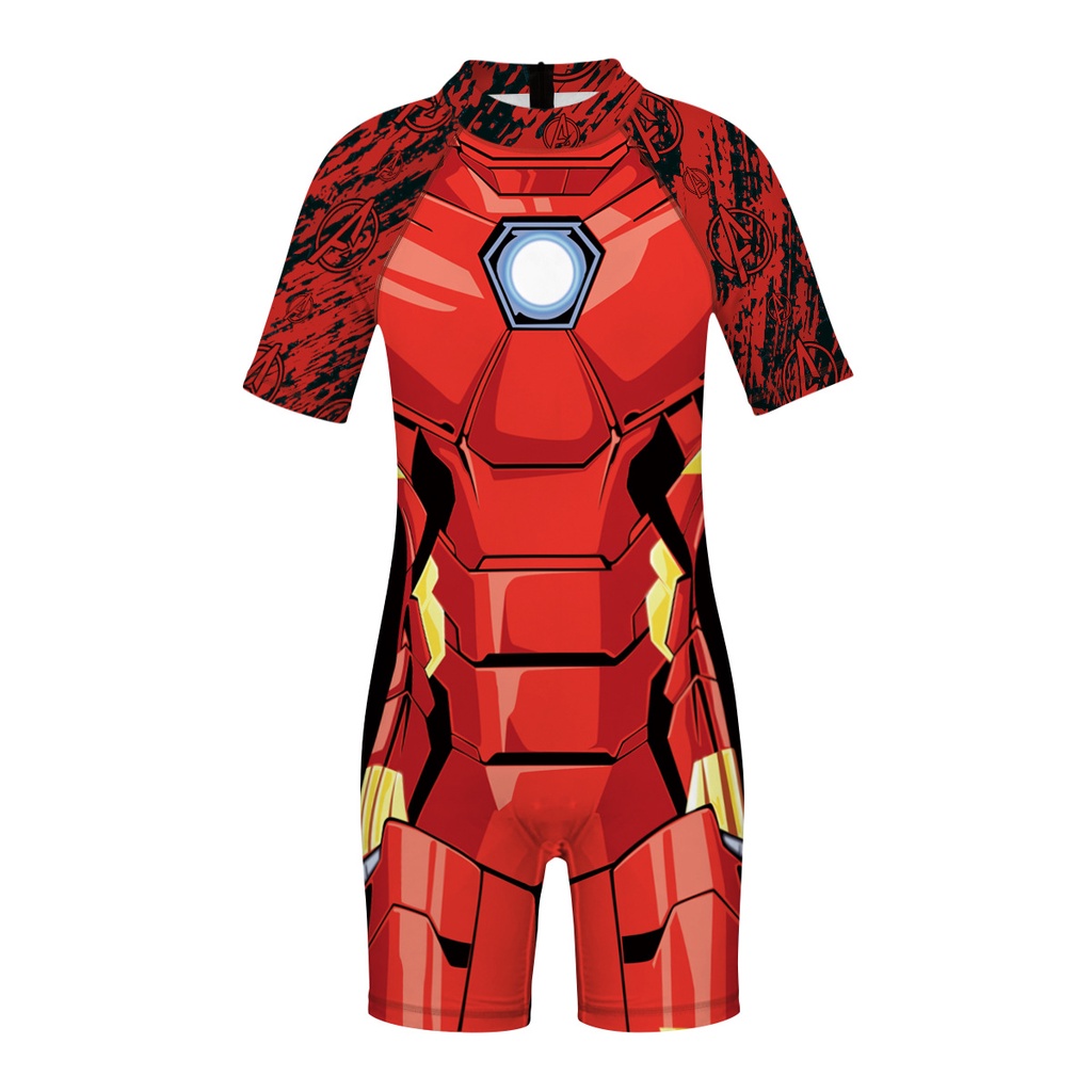 Bộ Đồ Bơi Một Mảnh Tay Ngắn In Hình Spiderman Iron Man Captain America Cho Bé