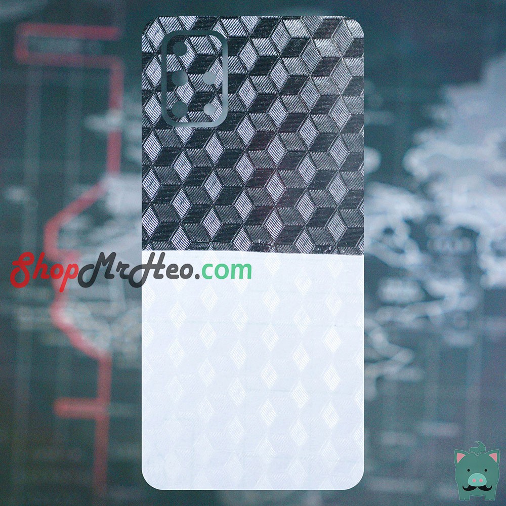 SKin Dán Mặt Sau Lưng Vân 3D Samsung Galaxy M11 - M21 - M30s - M31 - M51 - Carbon, hình hộp, nhám, Vân Da