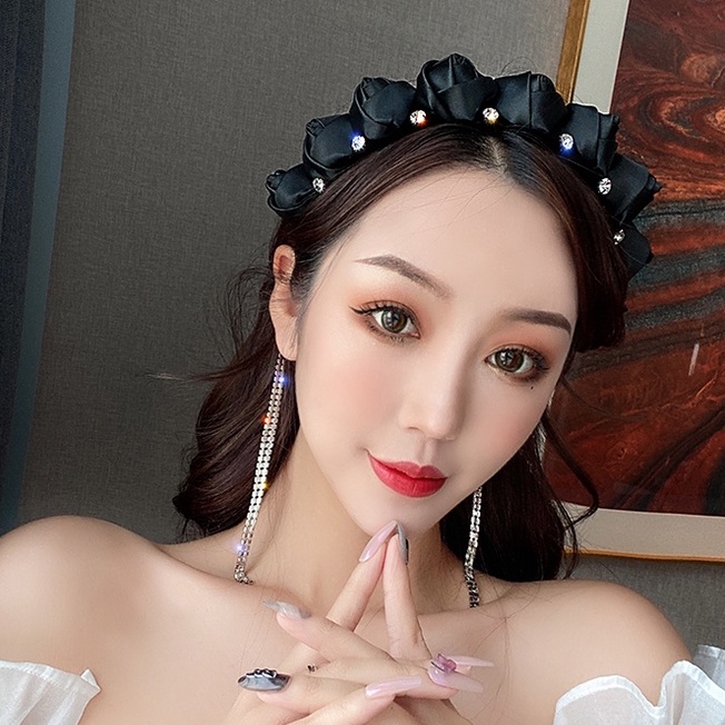 Băng đô hoa hồng đen ngọt ngào , quyến rũ_M1713