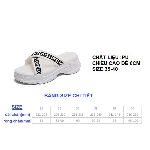 Dép Nữ Đế Bánh Mì Quai Chéo Đế Cao 6Cm Phong Cách Sport Thời Trang Trẻ Trung