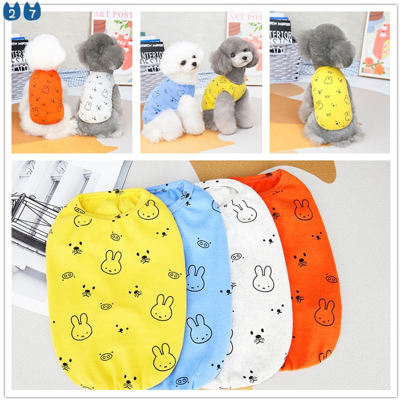 Bộ 27 Áo Thun Cotton In Hình Thỏ Thời Trang Mùa Hè Dành Cho Thú Cưng
