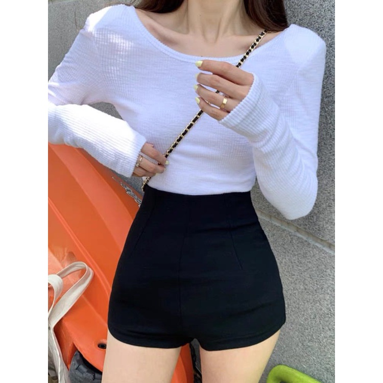 Quần shorts nữ lưng cao tôn dáng chất liệu umi hàn m832