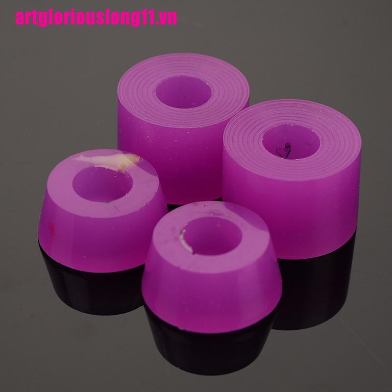 【Lonvn】4pcs Skateboard PU Cushion Skateboard Shockproof Wheels Axle Bushings S