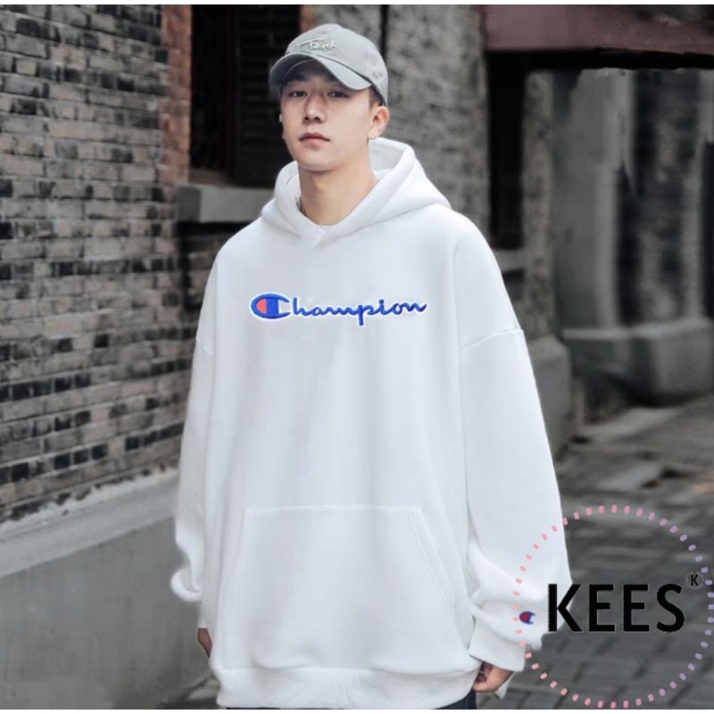Áo Hoodie Champion Thêu Full Logo Vải Nỉ Bông Cotton - Hàng Cao Cấp